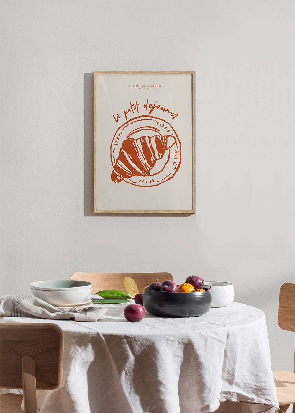 Obraz do kuchyně croissant ilustrace terakota