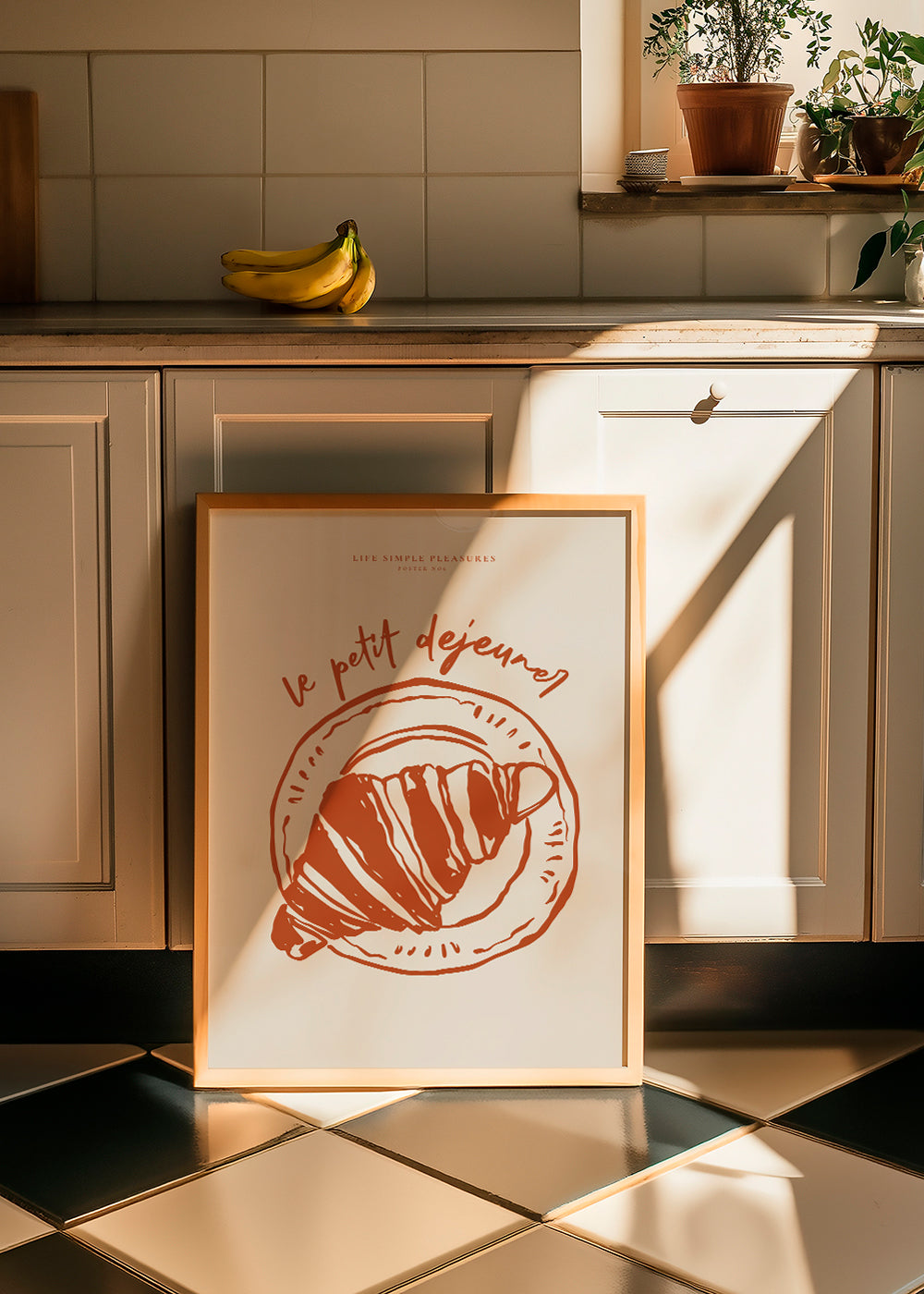 Obraz do kuchyně croissant ilustrace terakota