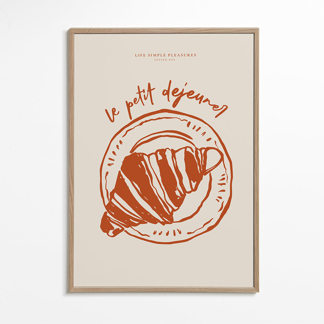 Obraz do kuchyně croissant ilustrace terakota