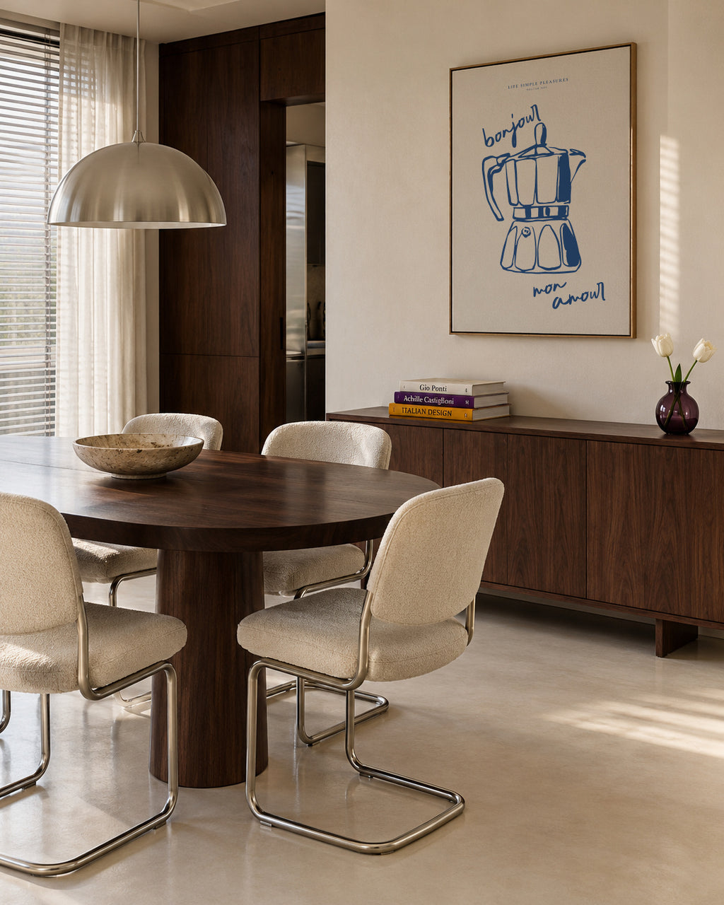 Life Simple simple pleasures - Bonjour mon amour - Framed canvas in an interior