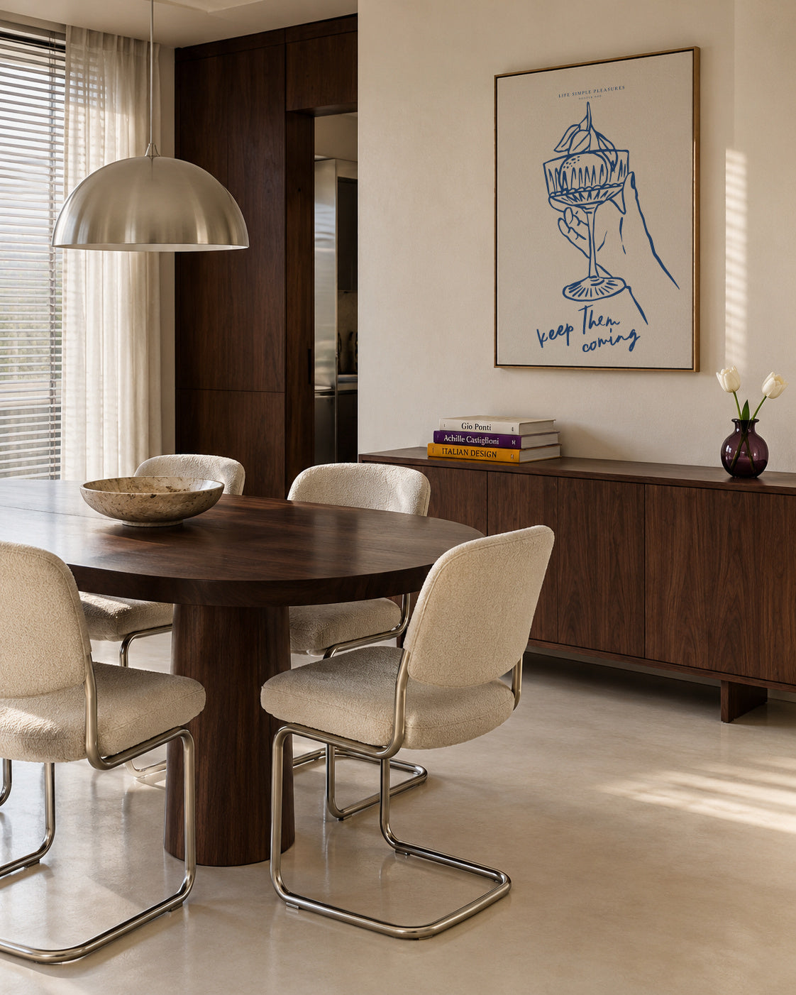 Life Simple simple pleasures - Cocktails - Framed canvas in an interior