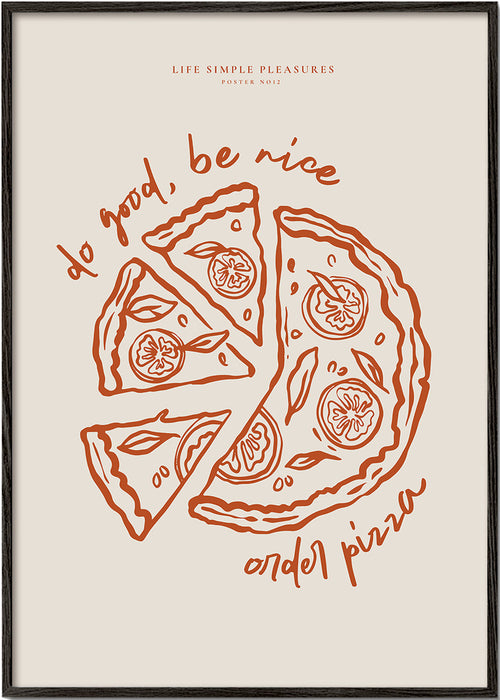 Obraz do kuchyně s minimalistickou ilustrací pizzy