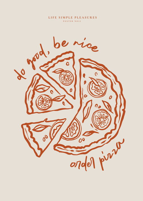 Obraz do kuchyně s minimalistickou ilustrací pizzy