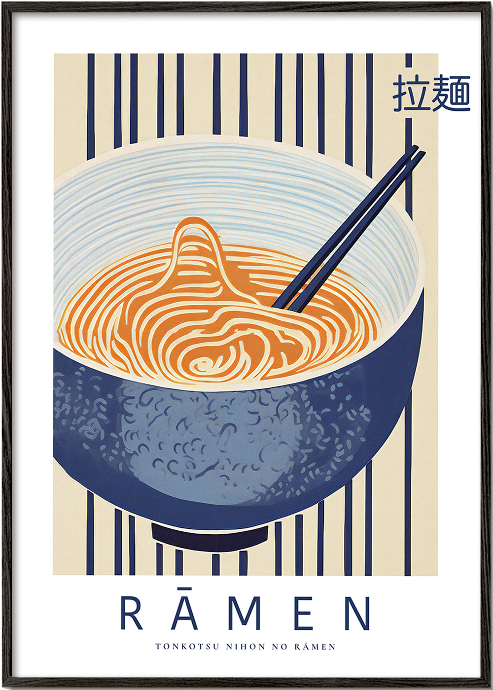 Obraz do kuchyně Ramen ilustrace v modrém
