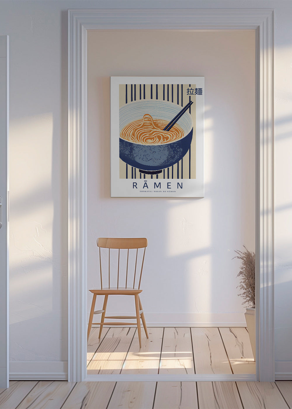 Obraz do kuchyně Ramen ilustrace v modrém