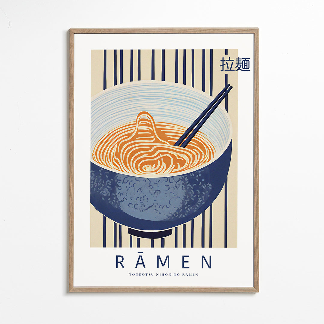 Obraz do kuchyně Ramen ilustrace v modrém