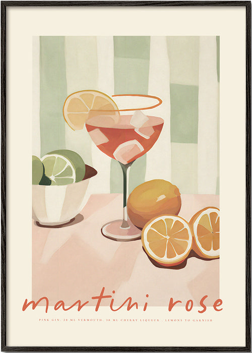 Obraz do kuchyně Martini Rose ilustrativní koktejl