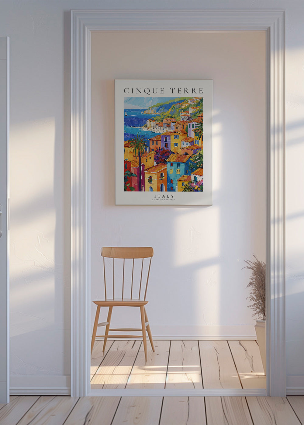 Cestovní plakát Cinque Terre barevné pobřeží
