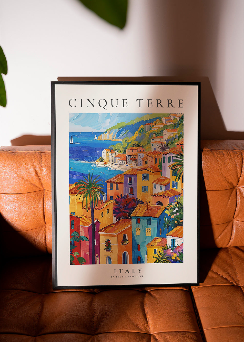Cestovní plakát Cinque Terre barevné pobřeží