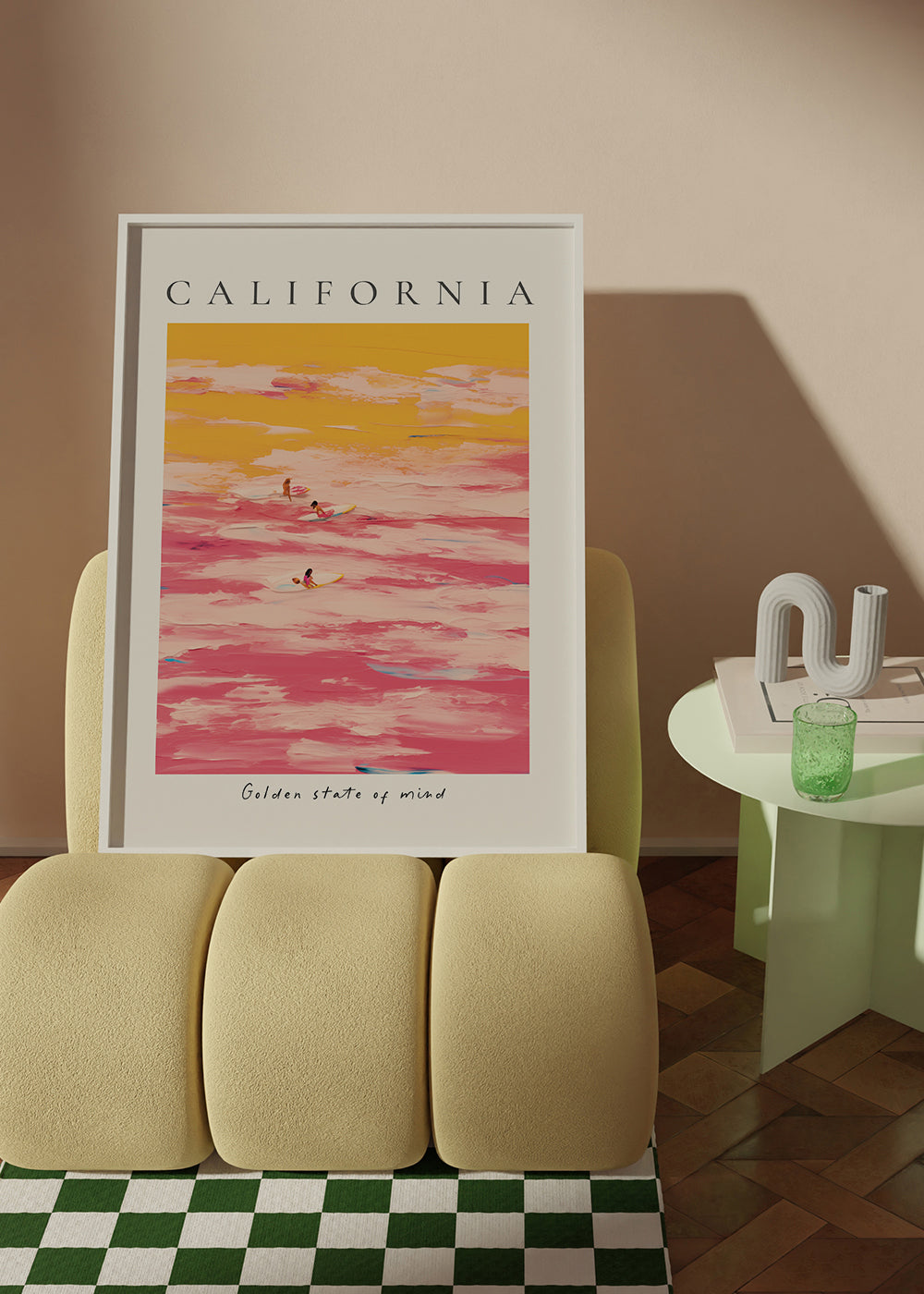 Sportovní umění «California» surfaři v růžové a žluté