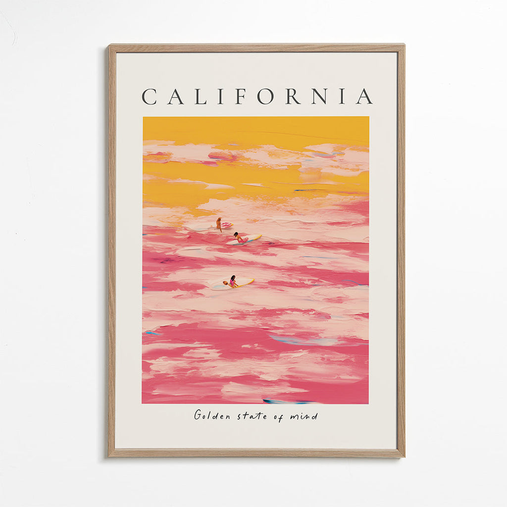 Sportovní umění «California» surfaři v růžové a žluté