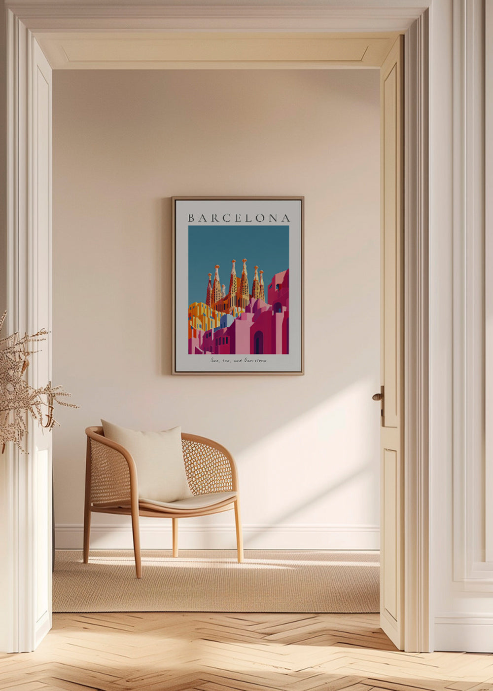 Cestovní plakát: Sagrada Familia v barvách
