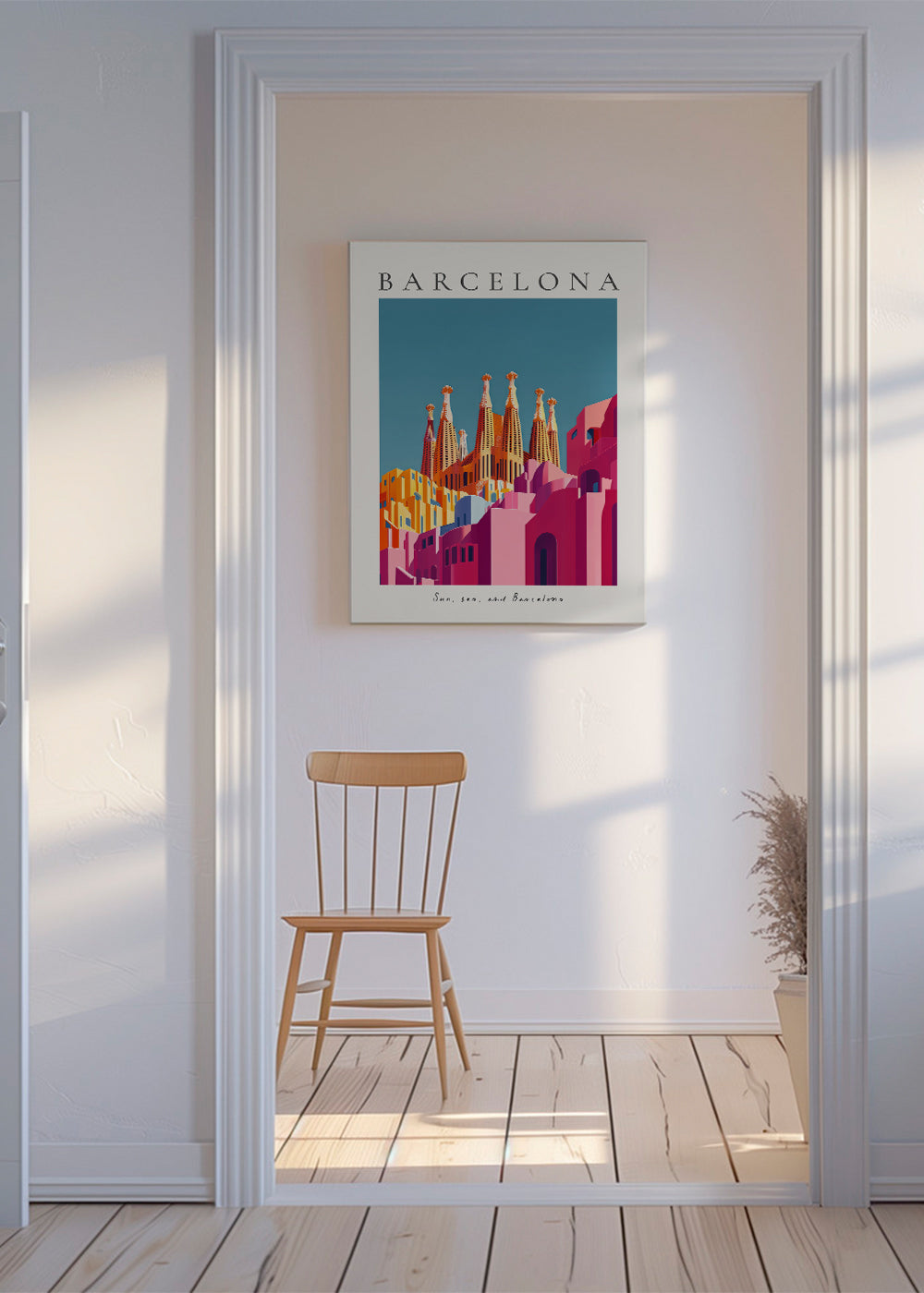 Cestovní plakát: Sagrada Familia v barvách