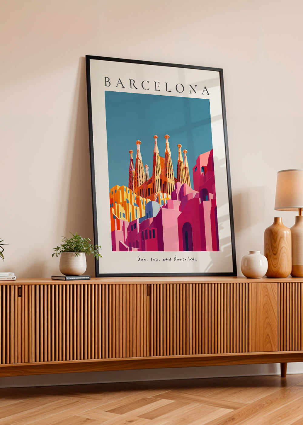 Cestovní plakát: Sagrada Familia v barvách