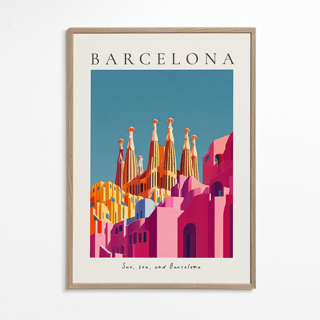 Cestovní plakát: Sagrada Familia v barvách