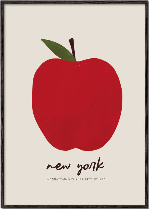 Obraz města s červeným jablkem New York