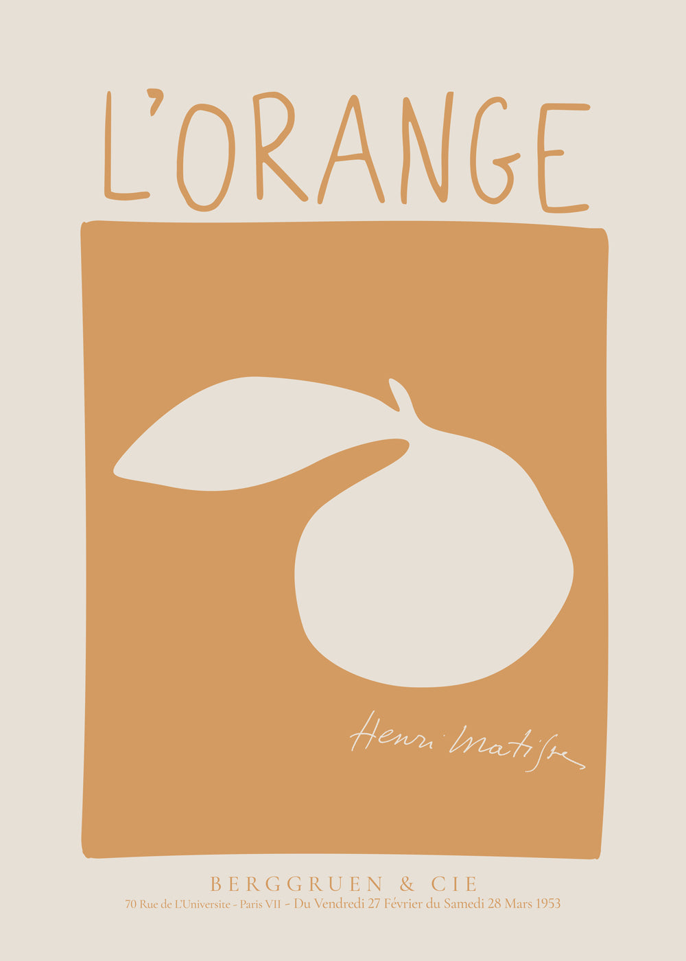 Obraz do kuchyně: oranžový minimalistický plakát