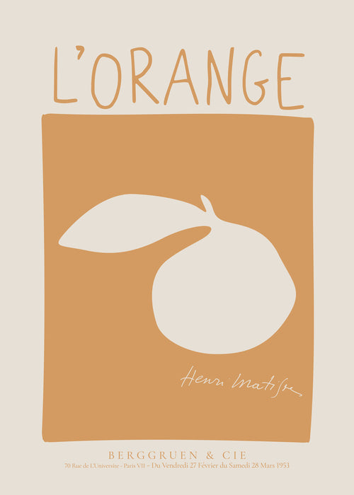 Obraz do kuchyně: oranžový minimalistický plakát