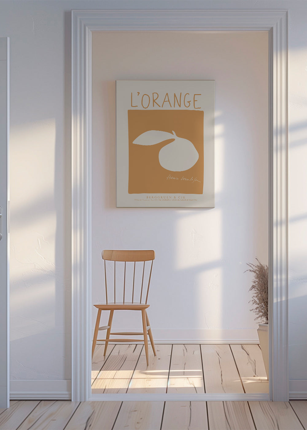 Obraz do kuchyně: oranžový minimalistický plakát