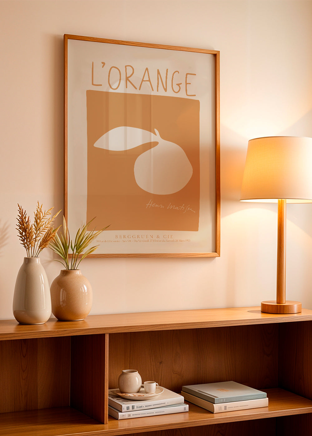 Obraz do kuchyně: oranžový minimalistický plakát