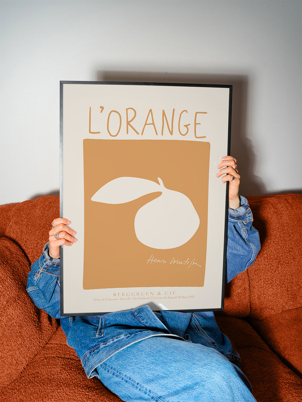 Obraz do kuchyně: oranžový minimalistický plakát