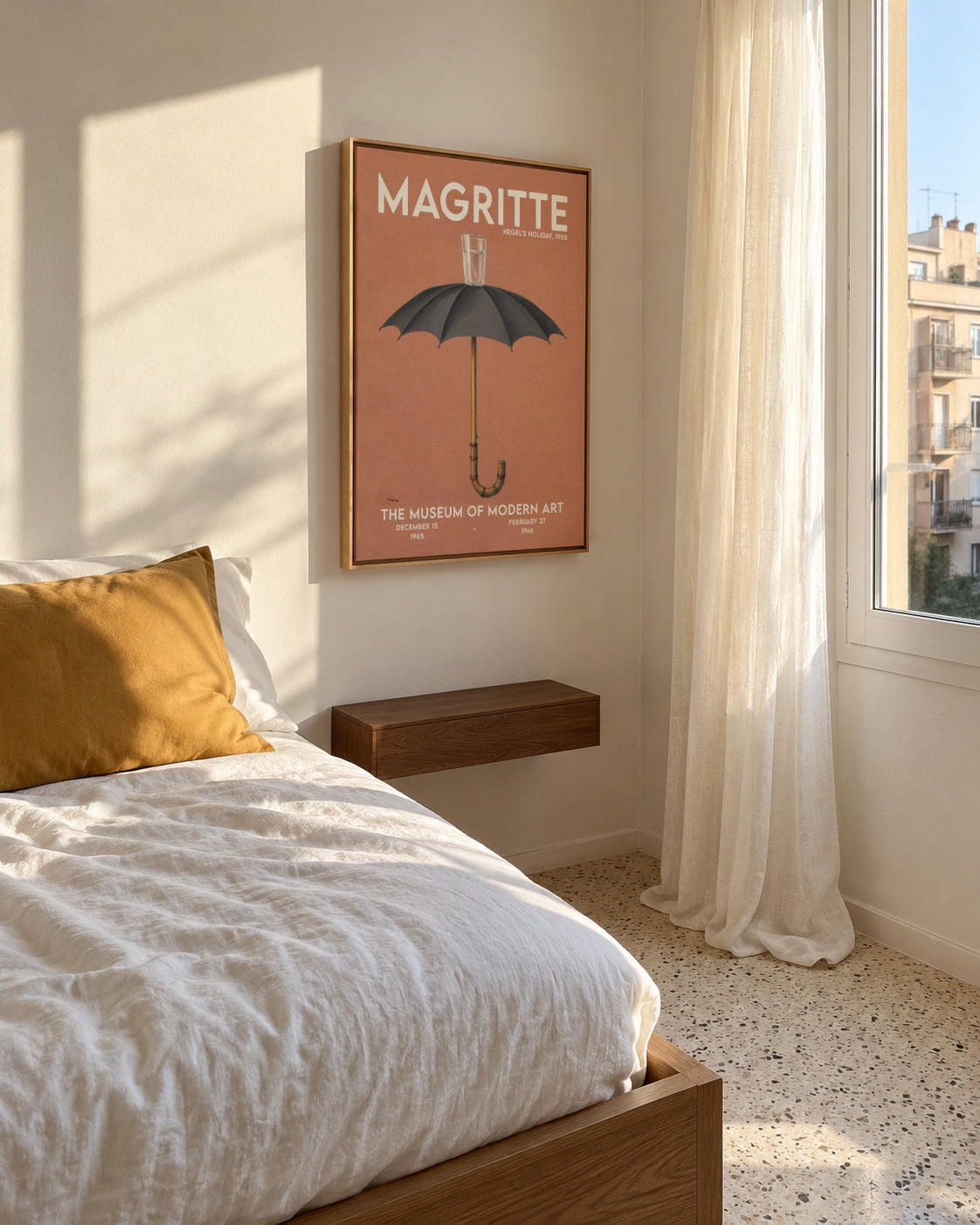 René Magritte, Les Vacances de Hegel - Framed canvas in an interior