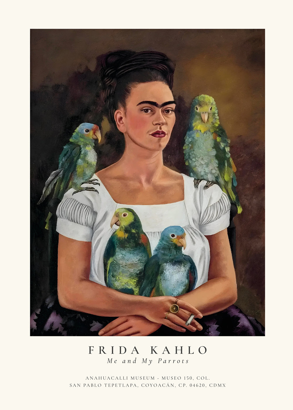 Obraz Frida Kahlo s papoušky