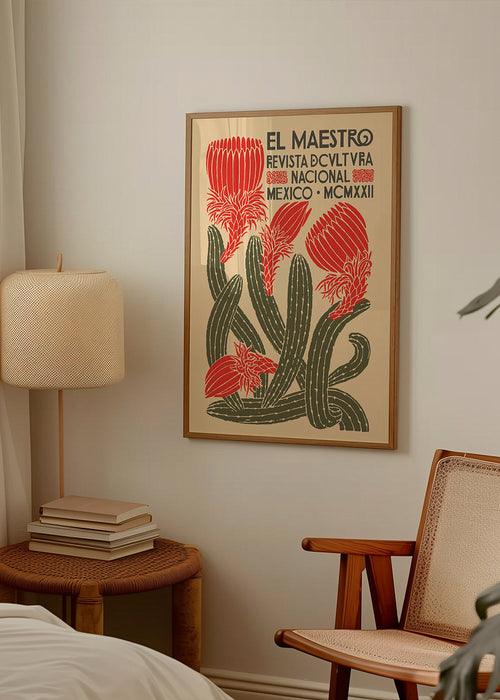 Vintage plakát s kaktusem a mexickou typografií