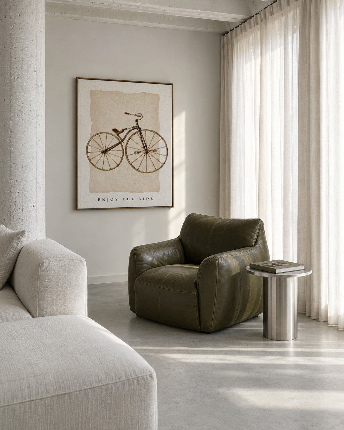 Enjoy the ride - Framed canvas in an interior