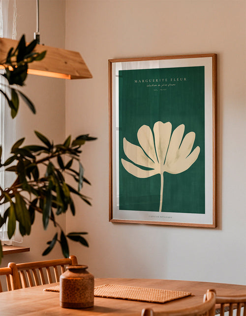 Botanický plakát sedmikráska v krémové siluetě
