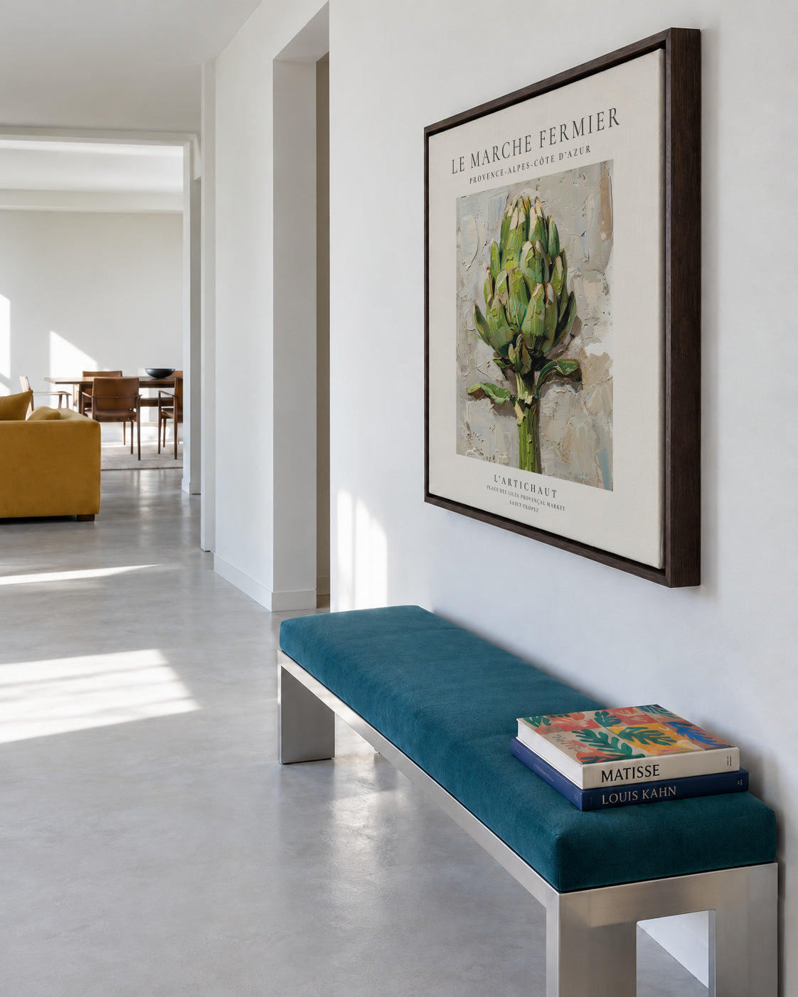 Le marche fermier - L’Artichaut - SQUARE - Framed canvas in an interior