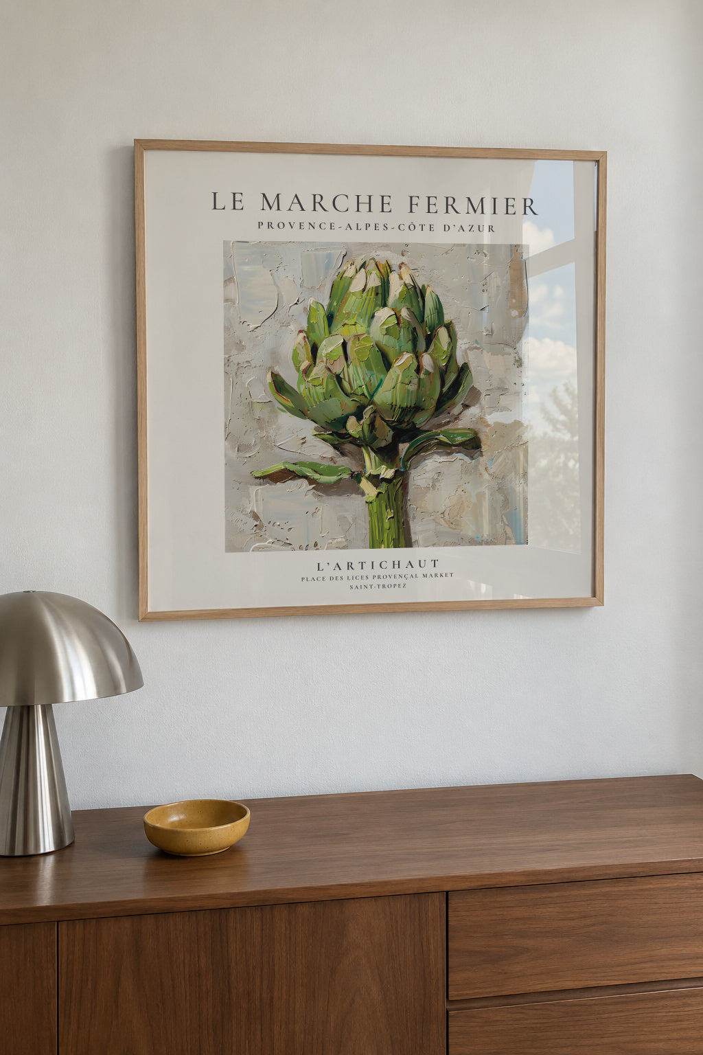 Le marche fermier - L’Artichaut - SQUARE - Framed poster in an interior