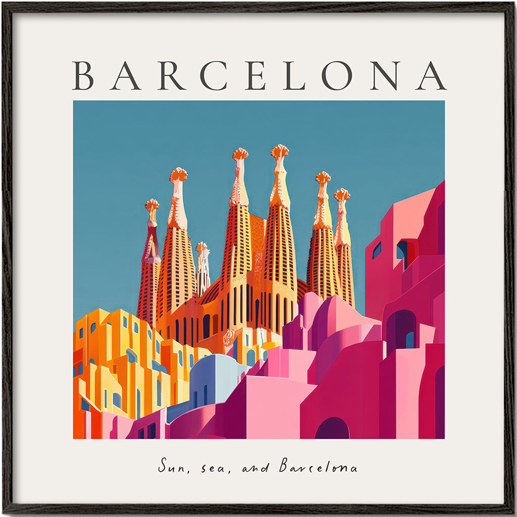 Obraz města Sagrada Familia ilustrace