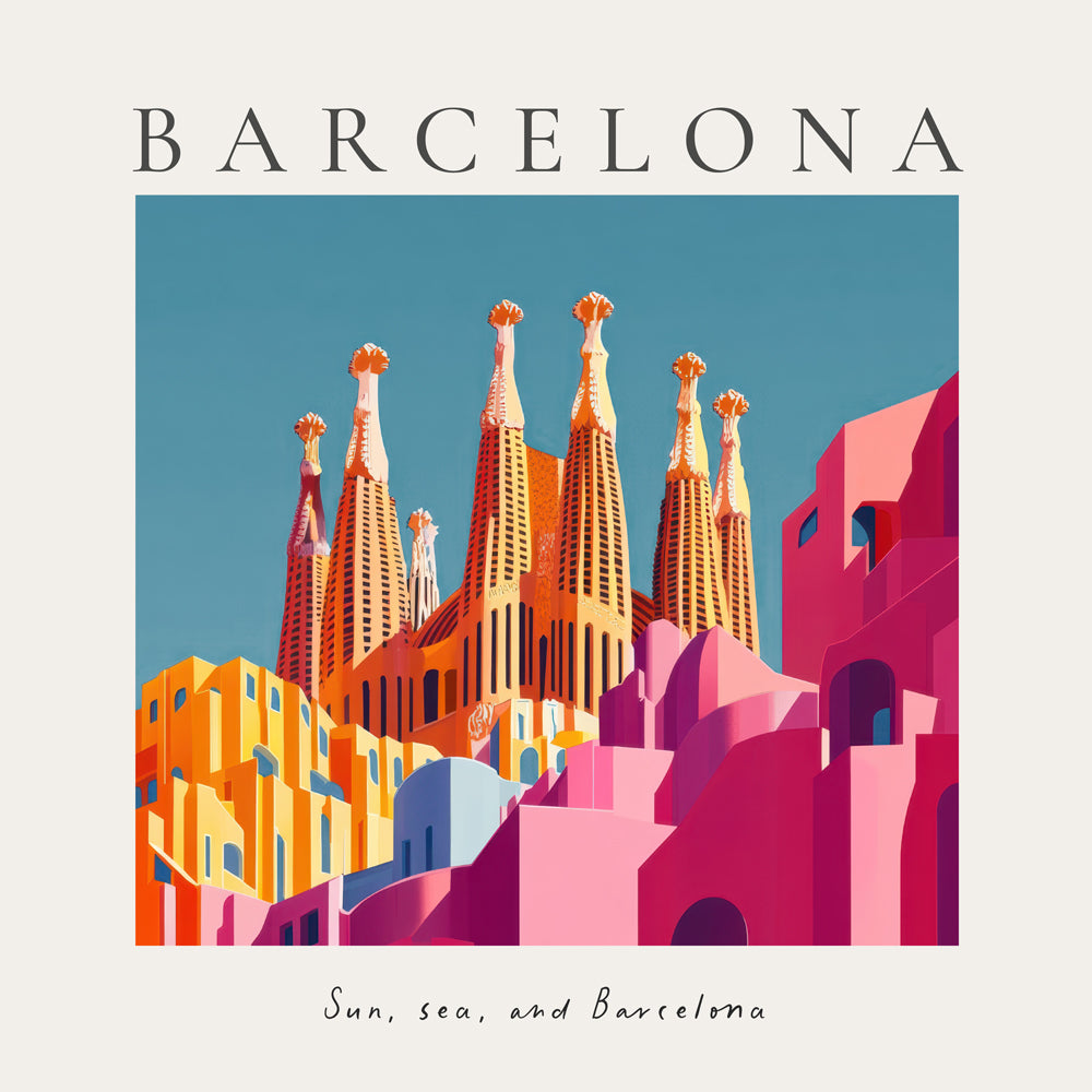 Obraz města Sagrada Familia ilustrace