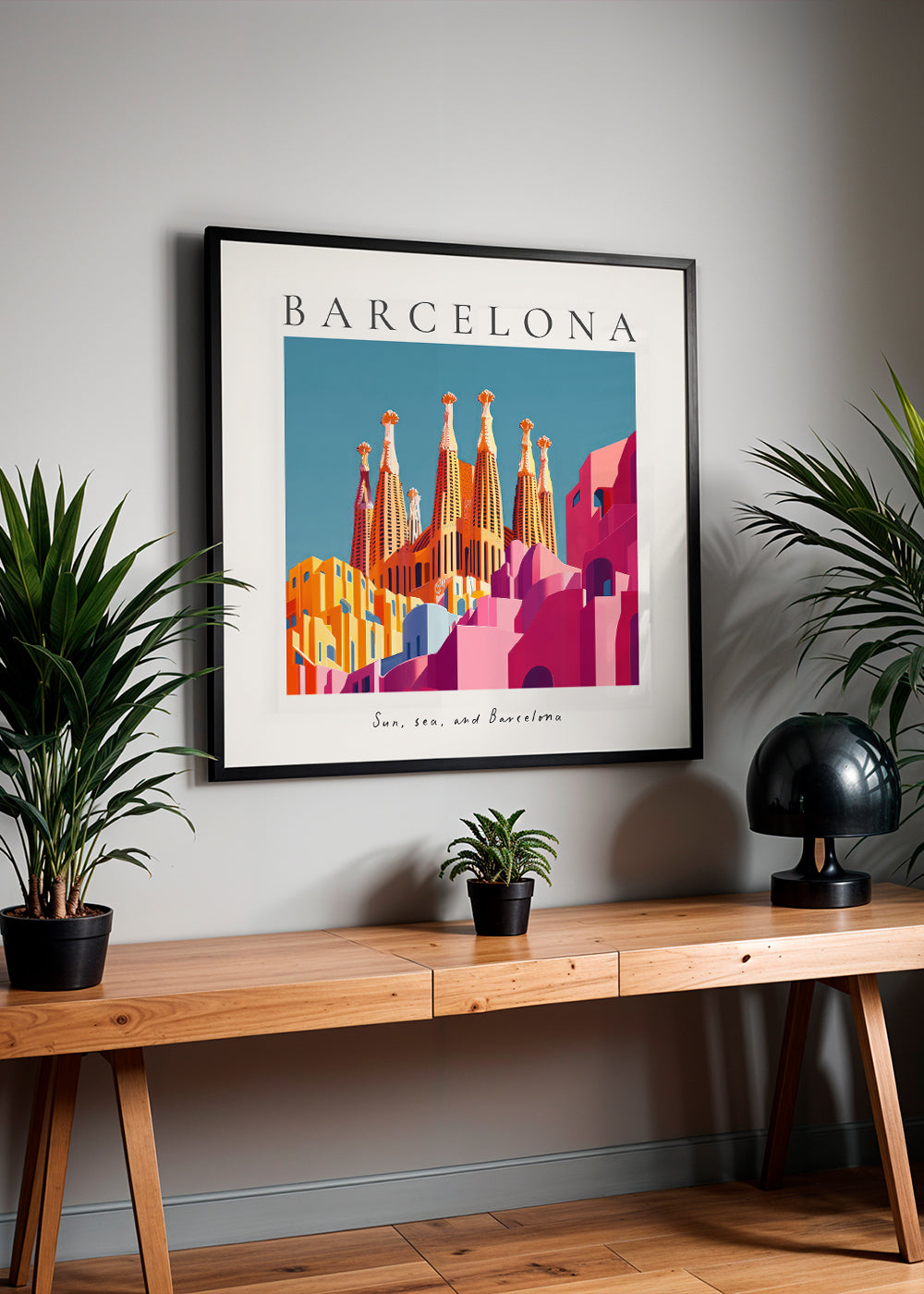 Obraz města Sagrada Familia ilustrace