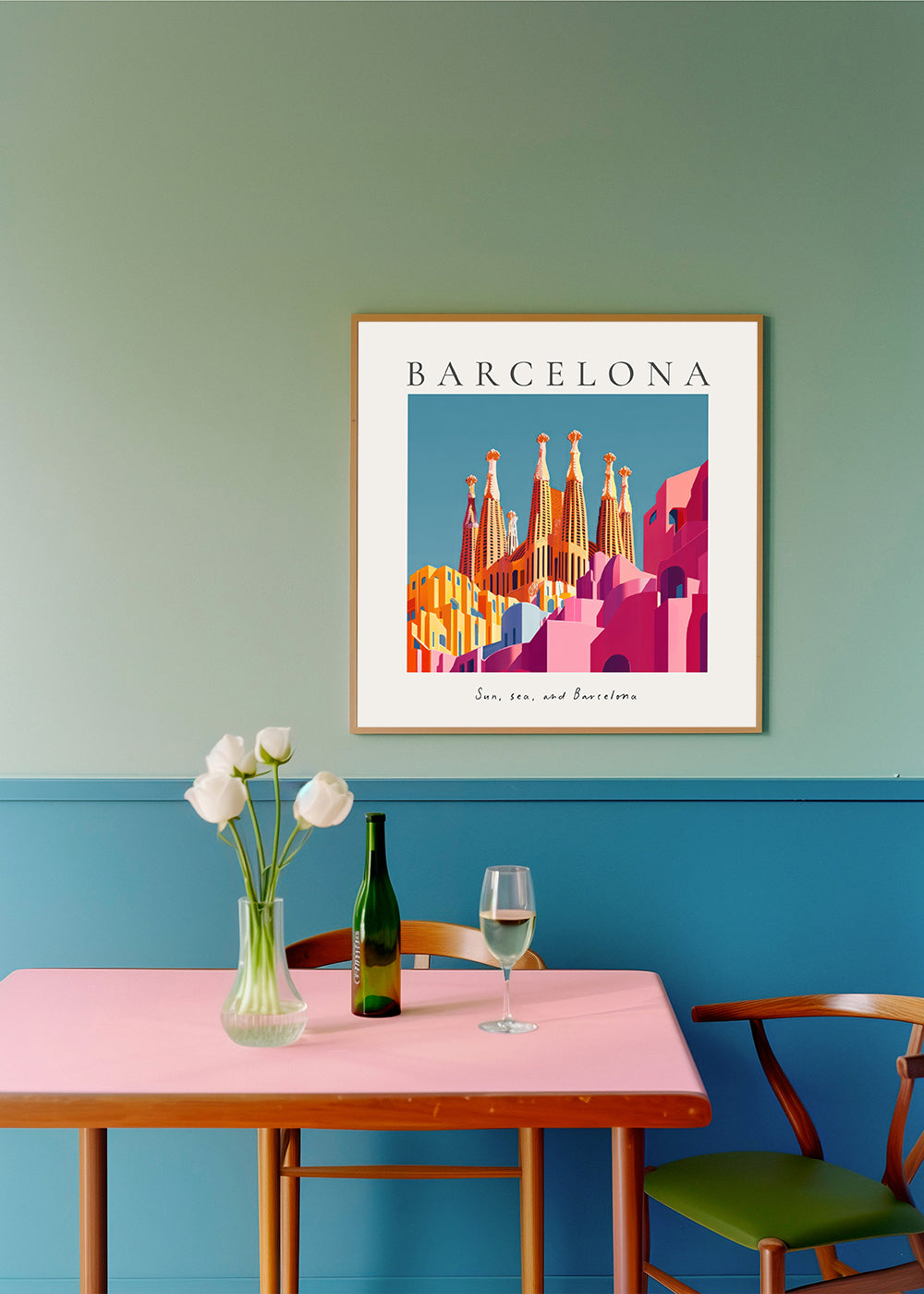 Obraz města Sagrada Familia ilustrace