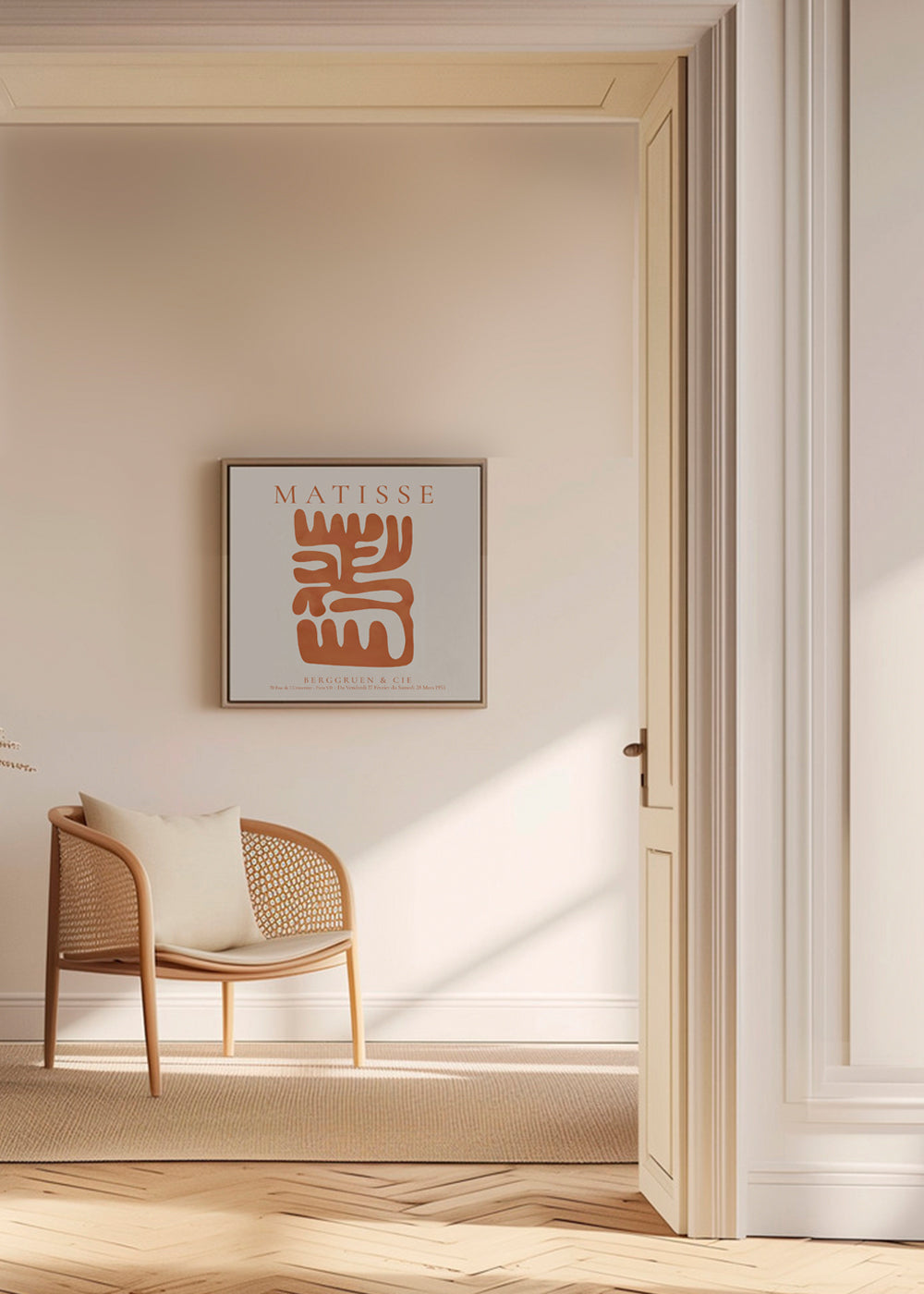 Abstraktní obraz Matisse inspirovaný oranžovými výstřižky