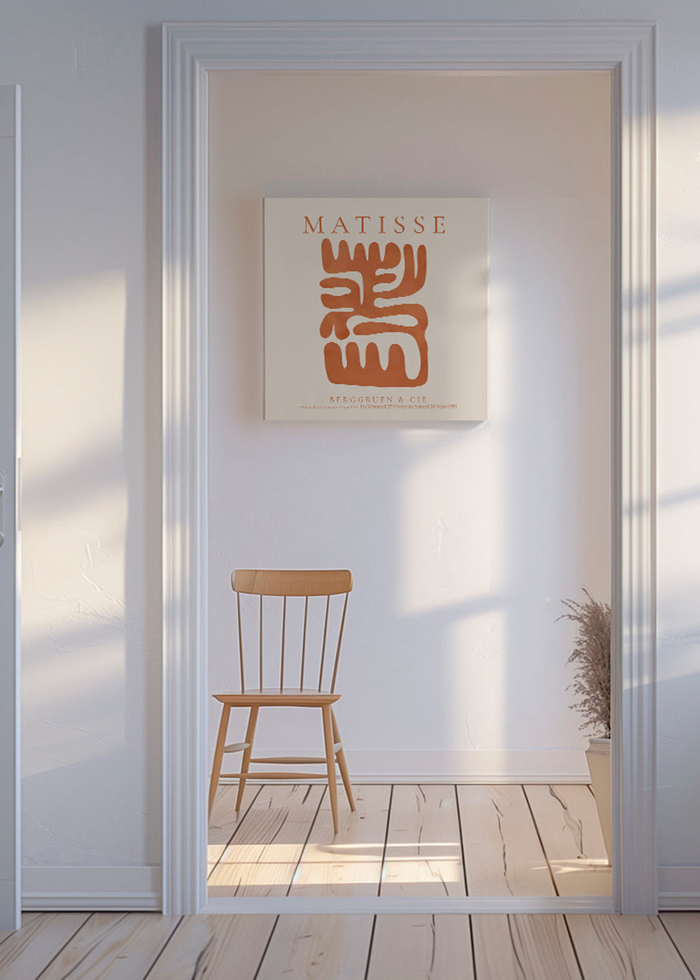 Abstraktní obraz Matisse inspirovaný oranžovými výstřižky
