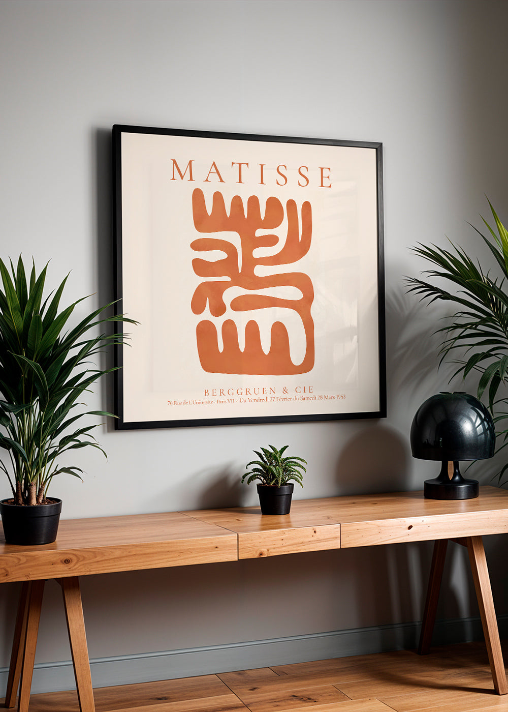 Abstraktní obraz Matisse inspirovaný oranžovými výstřižky