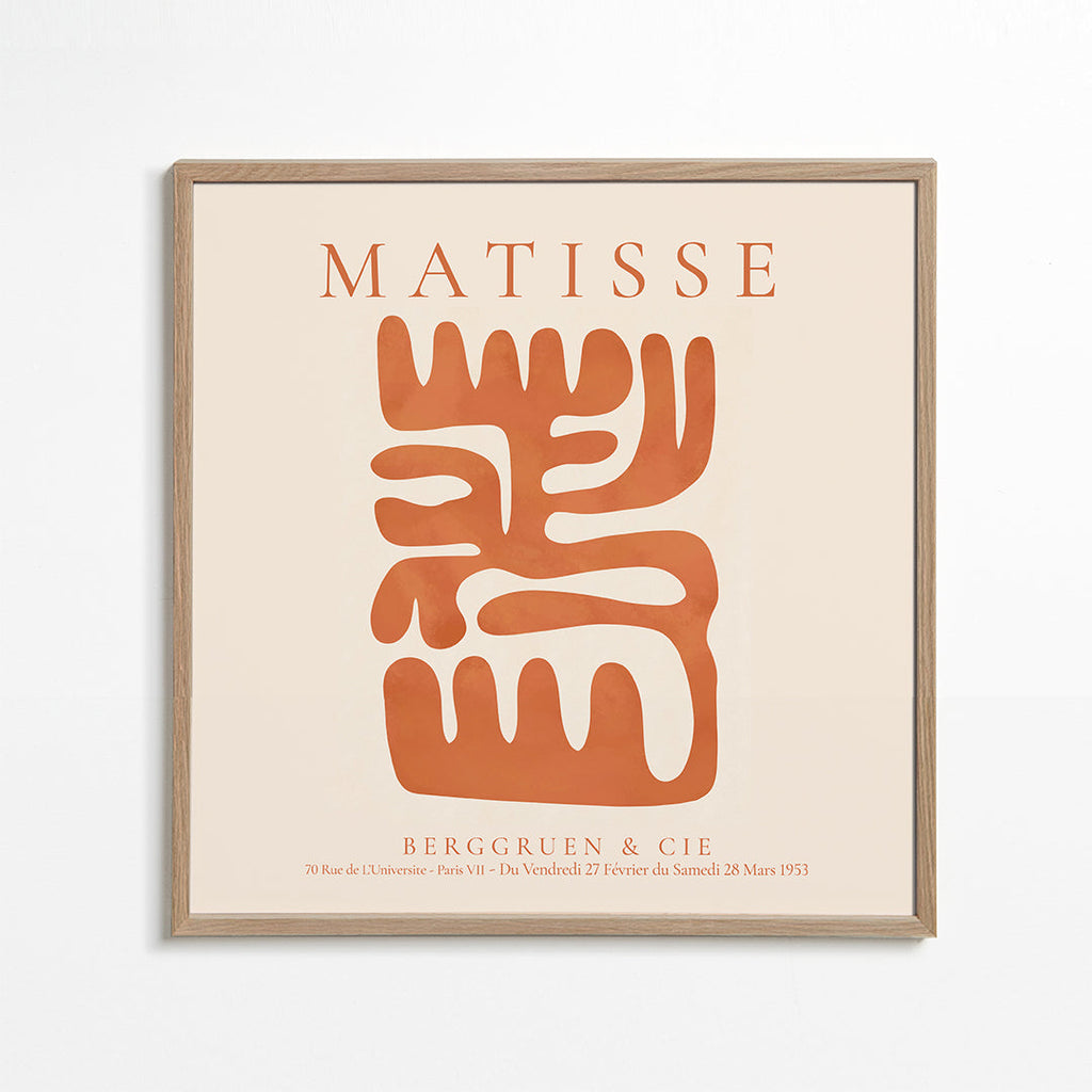 Abstraktní obraz Matisse inspirovaný oranžovými výstřižky