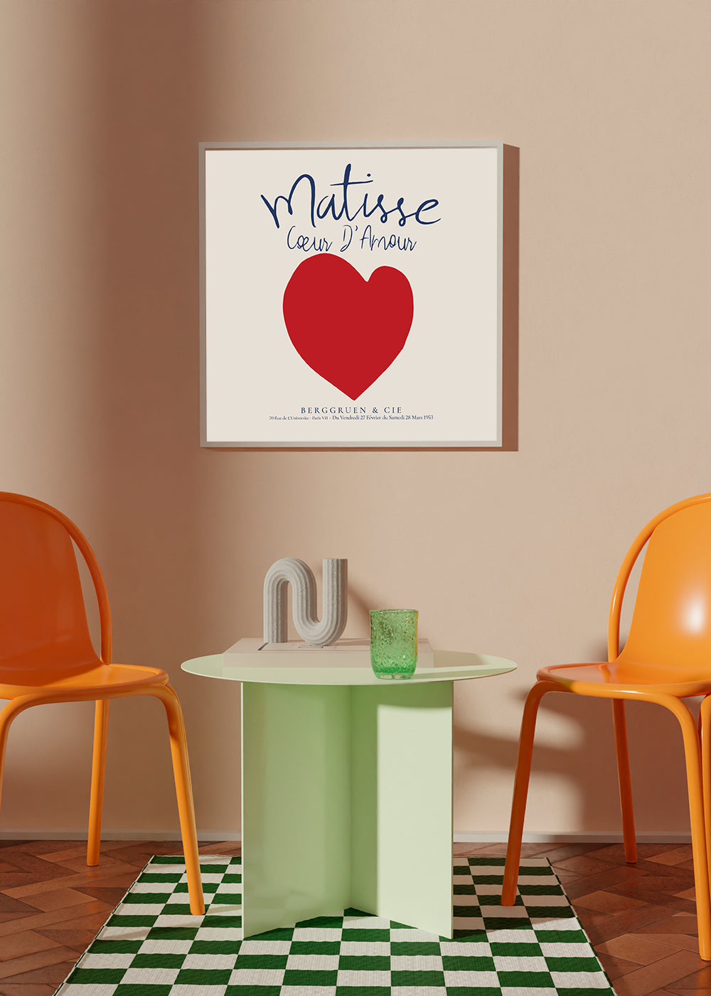 Ilustrace červené srdce plakát