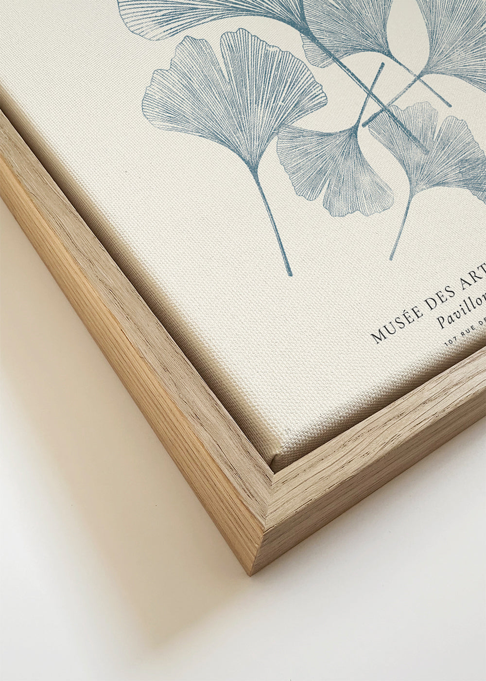 Botanický tisk Ginkgo linoryt modrý