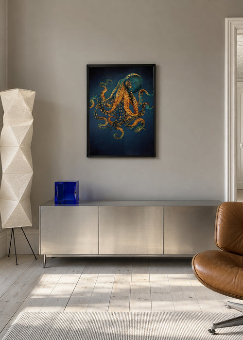 Underwater Dream IV - Framed poster in an interior