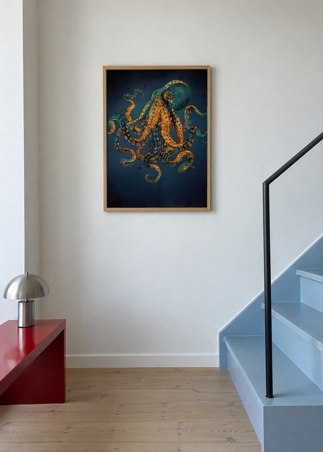 Underwater Dream IV - Framed poster in an interior