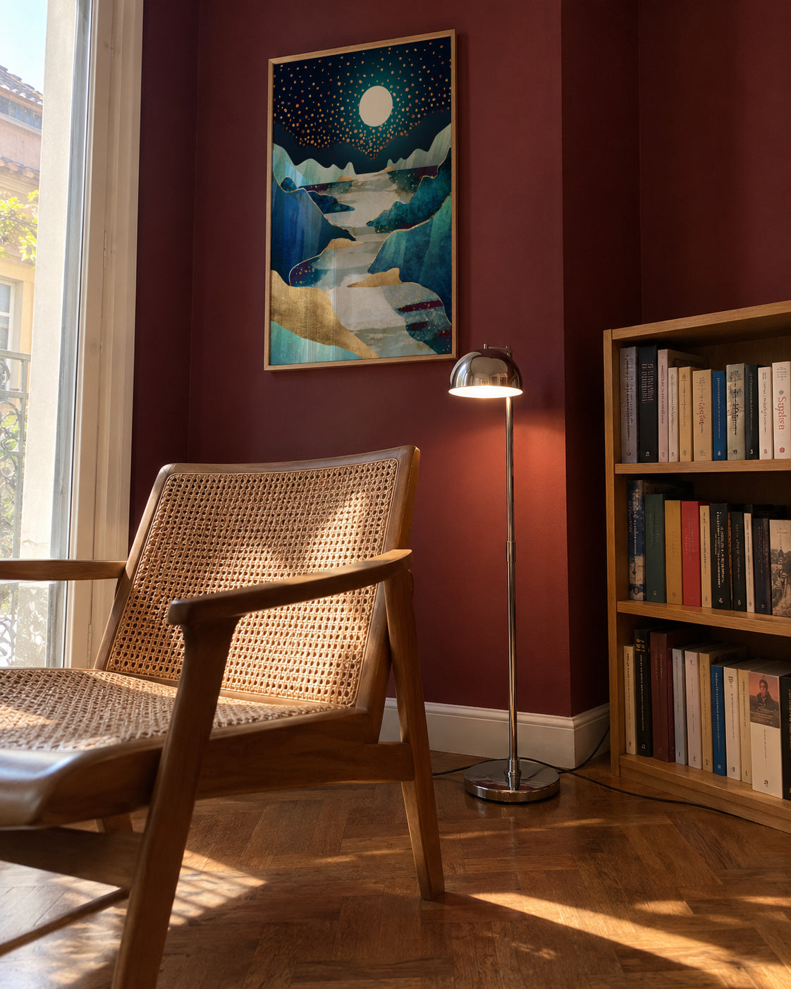 Moon Glow - Framed poster in an interior