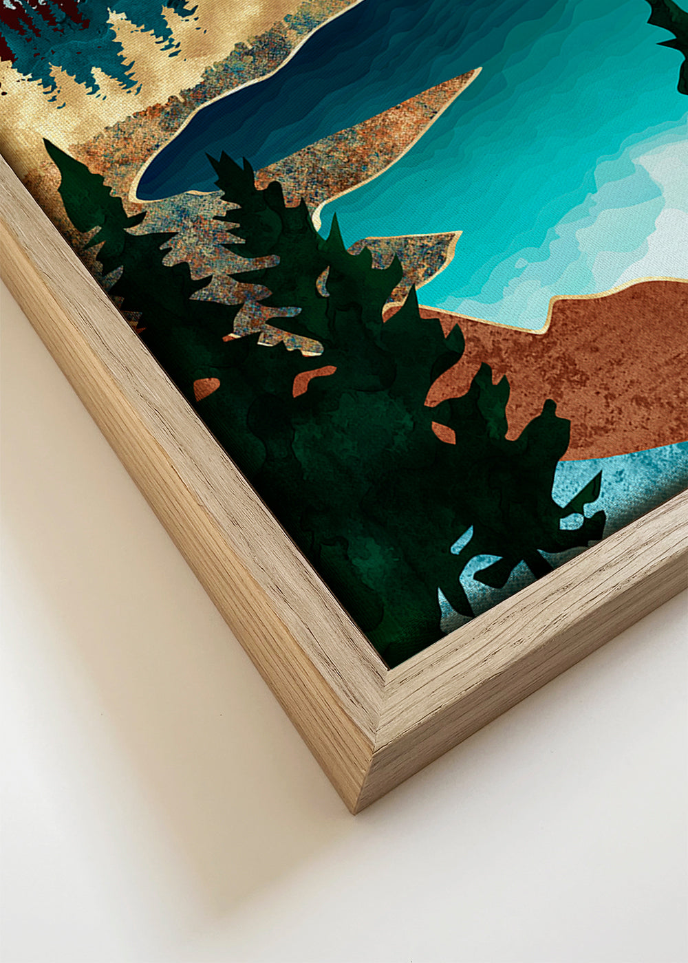 Obraz krajiny: jezero mezi horami ilustrace