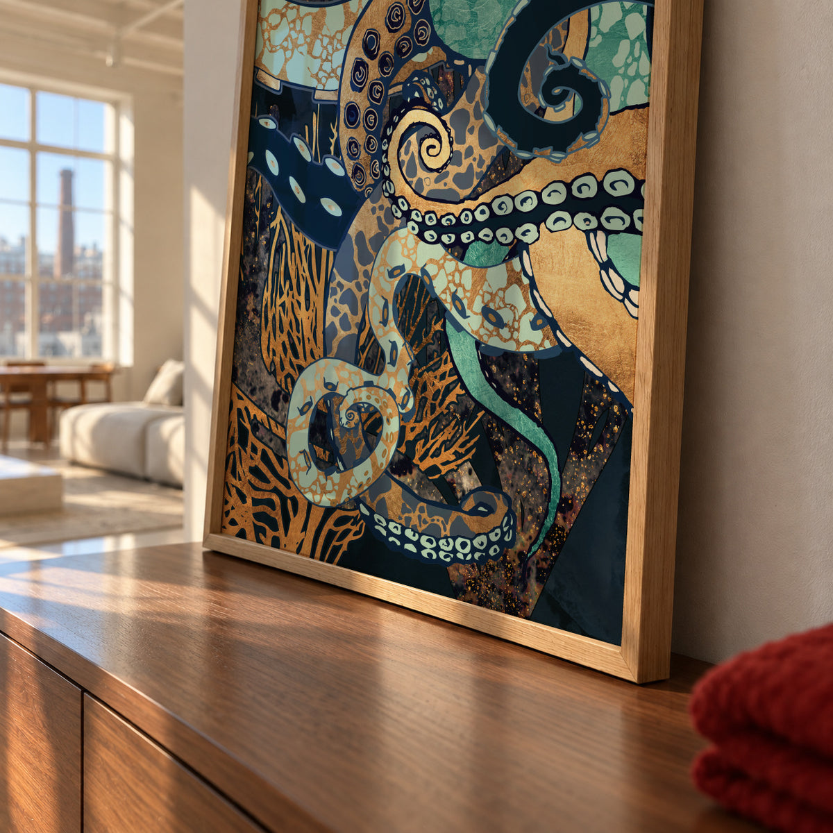 Metallic Octopus II - Framed poster detail