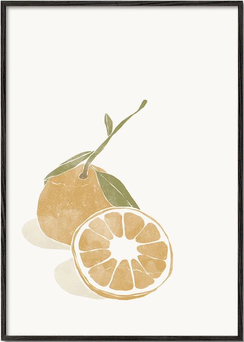 Obraz do kuchyně s minimalistickou ilustrací pomeranče