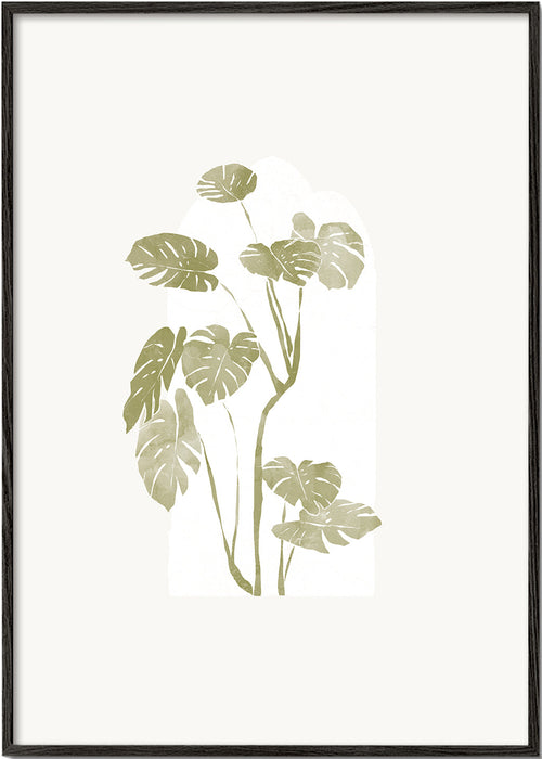 Botanický plakát s stylizovanou monsterou