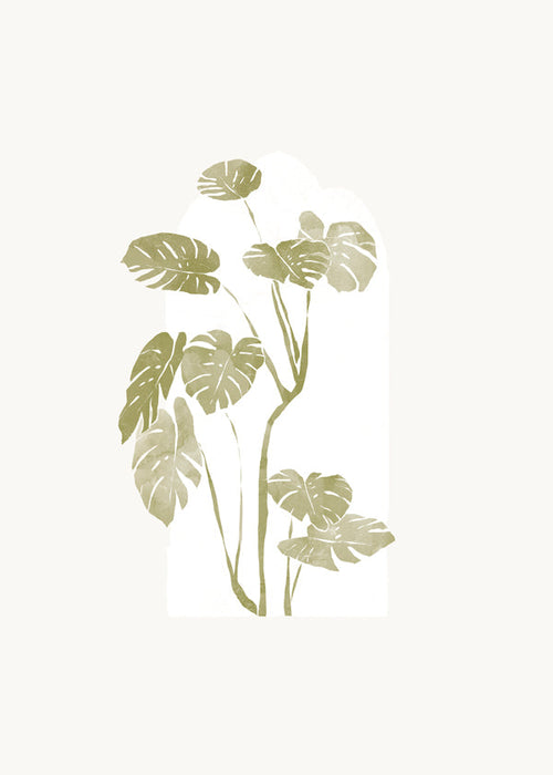Botanický plakát s stylizovanou monsterou